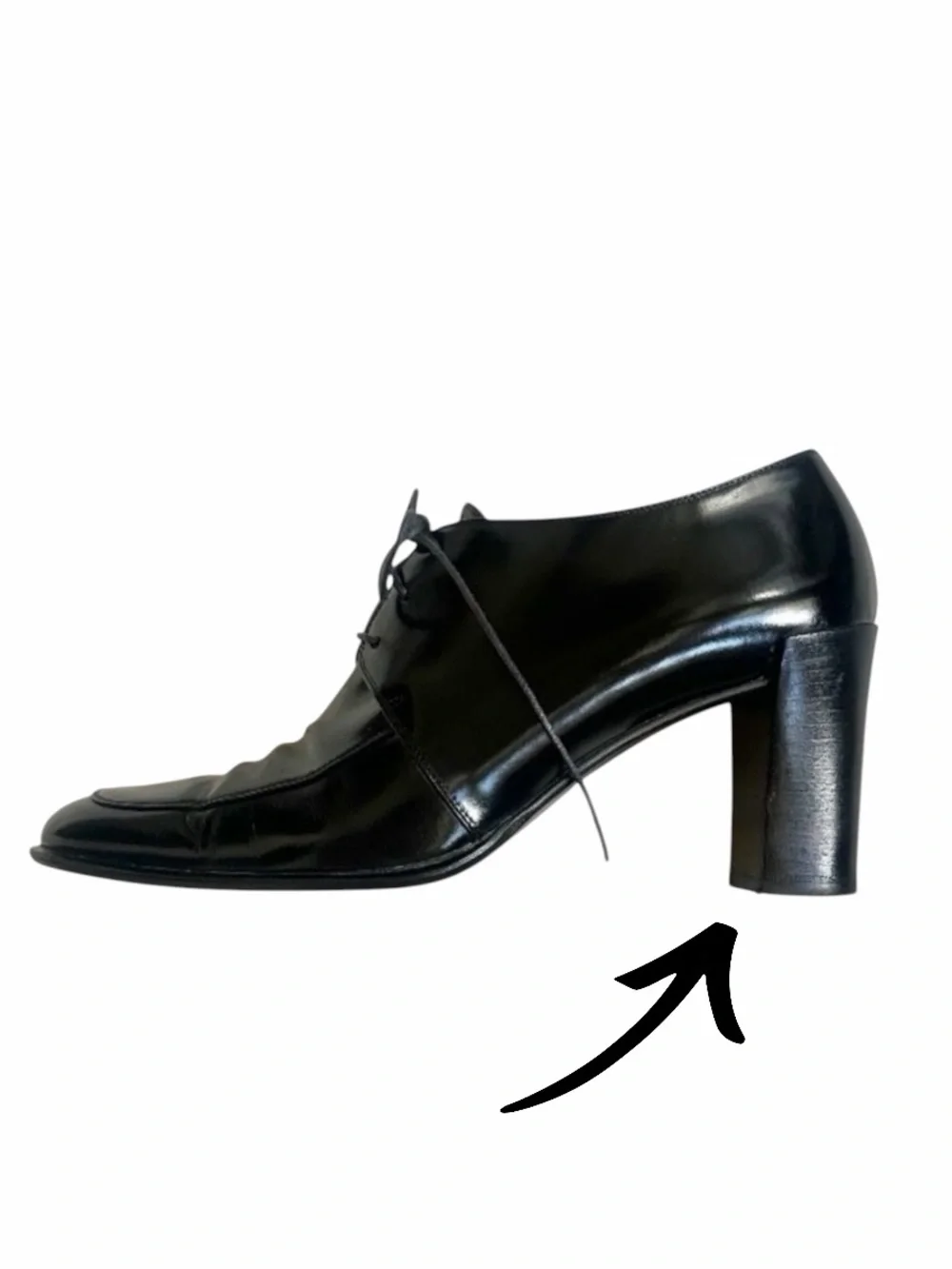 Richard Tyler Black Leather Lace Up Heeled Oxford Dress Shoes Size 7.5 N